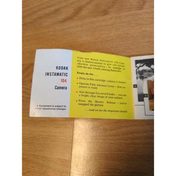 Kodak Instamatic 104 Genuine Original User Instruction Manual Booklet Vintage - Picture 4 of 6